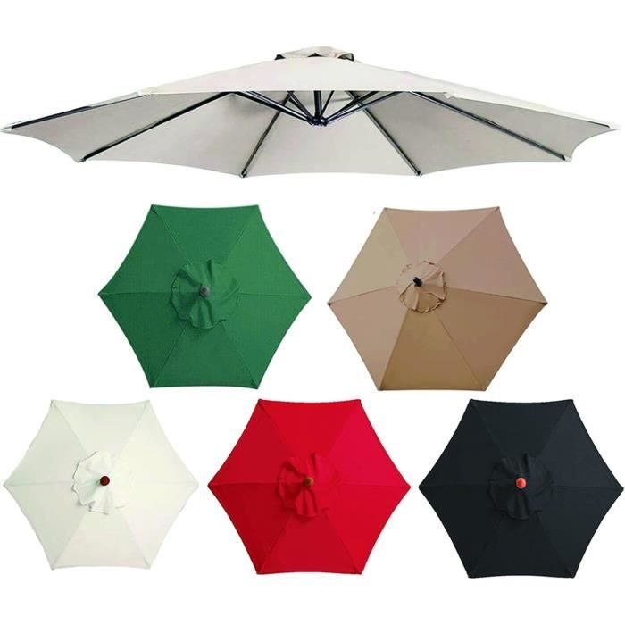 Toile De Remplacement Ronde Pour Parasol Déporté 3m - 8 Baleines - Housse En Polyester Imperméable UV - Couleurs Variées - 6