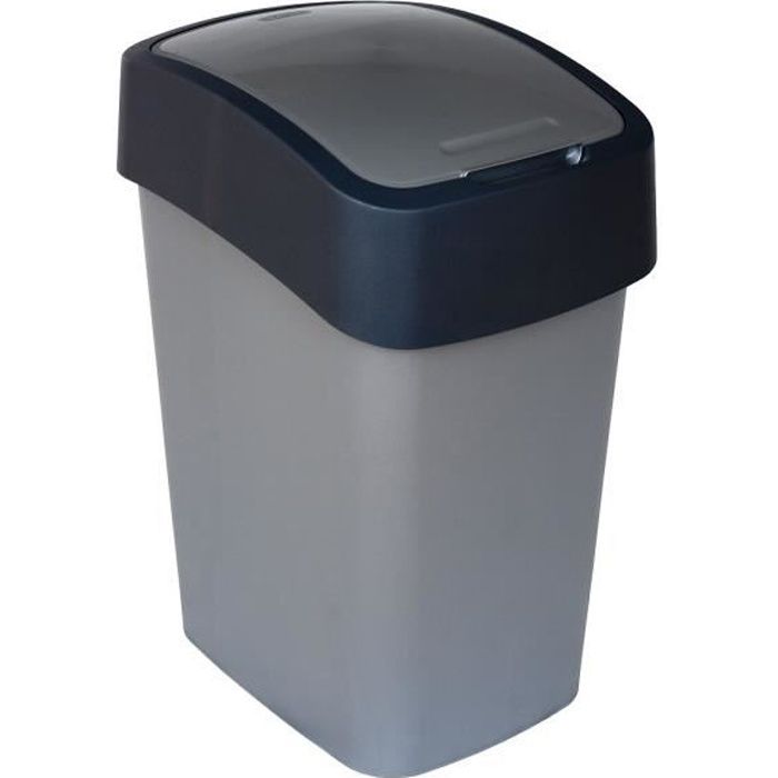 Poubelle Flip Bin en polypropylène 25L argenté et anthracite