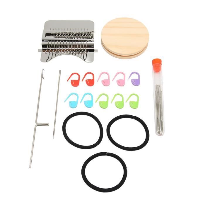 Machine à Tricoter Manuelle Avec Manivelle Et Fourchette En Bois | Kit Débutant Pour écharpes, Chaussettes | Rose