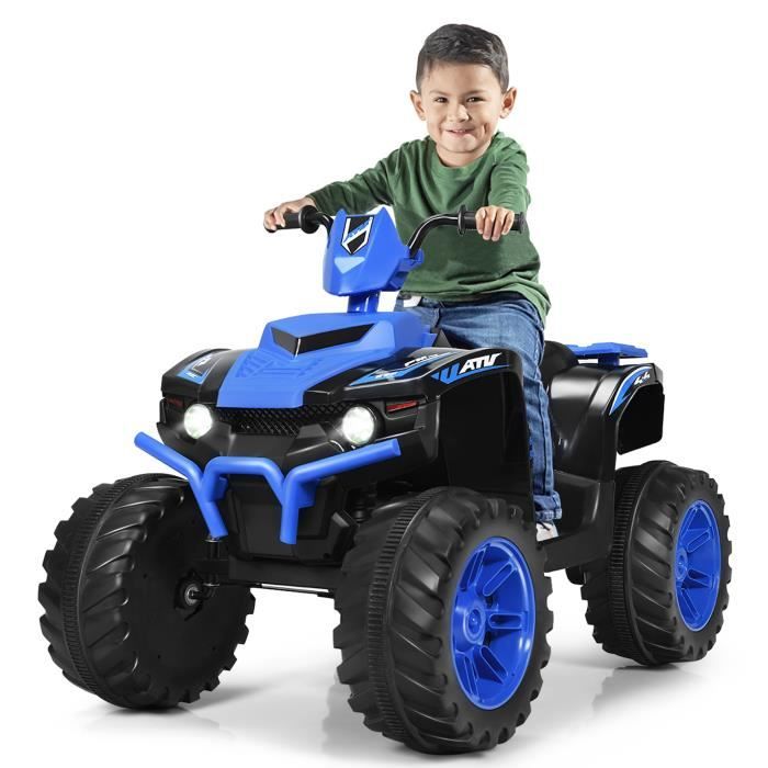 DREAMADE Quad &Eacute;lectrique pour Enfant  - Voiture &Eacute;lectrique 12V 2 Vitesses - Charge 35KG - Bleu 