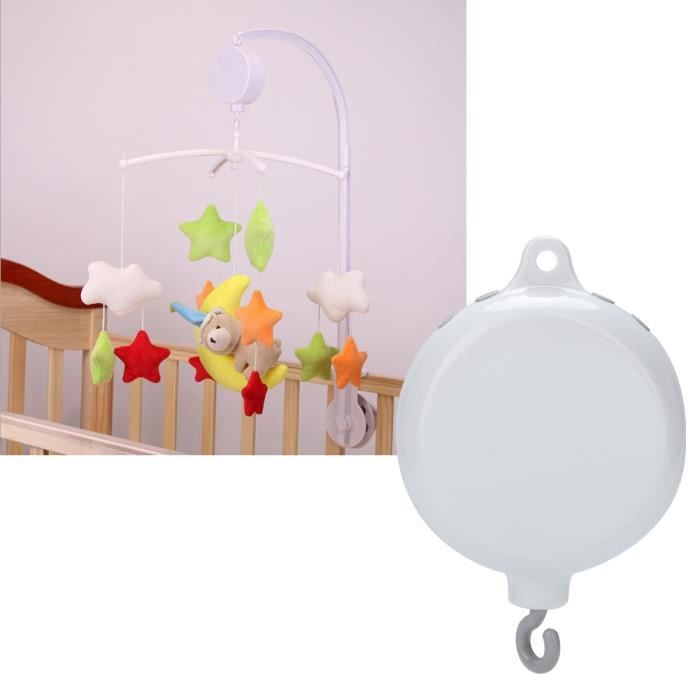 Boîte à Musique Mobile Pour Bébé - 35 Mélodies Douces - Rotative En Bois - Avec Support Téléphone