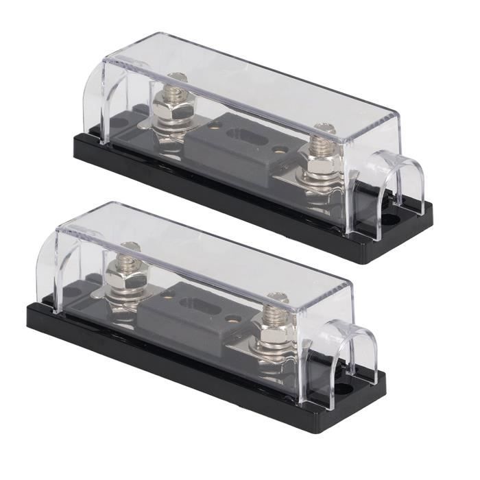 Porte-fusibles 200A 48V – Lot De 2 Avec Bornes Et Gaines – Étanche, Transparent – Pour Voiture, Camping-car, Bateau