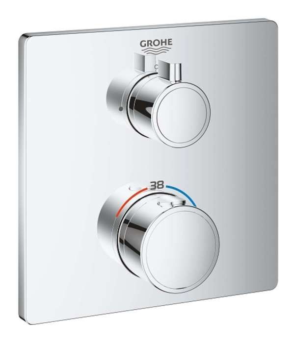 Grohe Façade-Mitigeur Thermostatique - Grohtherm - Chromé - Mural - 1 Sortie