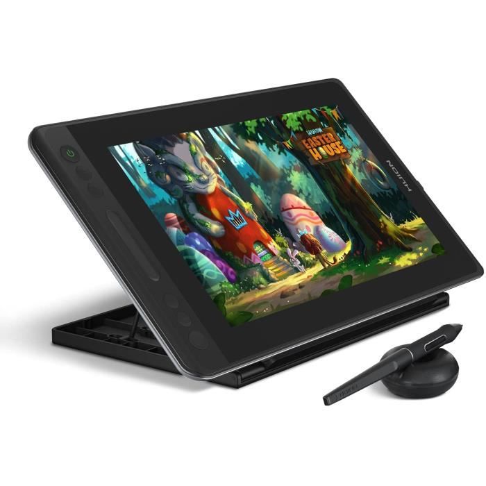 HUION H1060P Tablette Graphique avec Stylet sans Batterie avec la Pression au Niveau 8192 et la Fonction dinclinaison 12 Boutons de Raccourci et 16 Touches programmables 