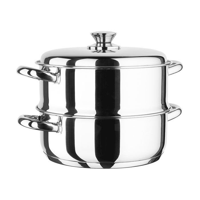 Ensemble cuisson vapeur - INOXIBAR - Marmite et cuiseur - acier inoxydable - cuisson vapeur - induction - Ø20 x H 17 cm