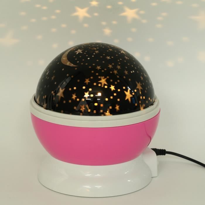 Lampe De Projection Rotation Led Ciel étoilé Usb Lampe De Nuit étoile Lampe Couleur Rose