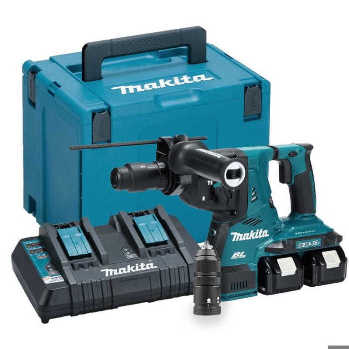 Perfo burineur 36V SDS Plus 2x5 0 Ah système d'aspiration à filtre HEPA DX09 MAKITA DHR281PT2WJ - vue 9