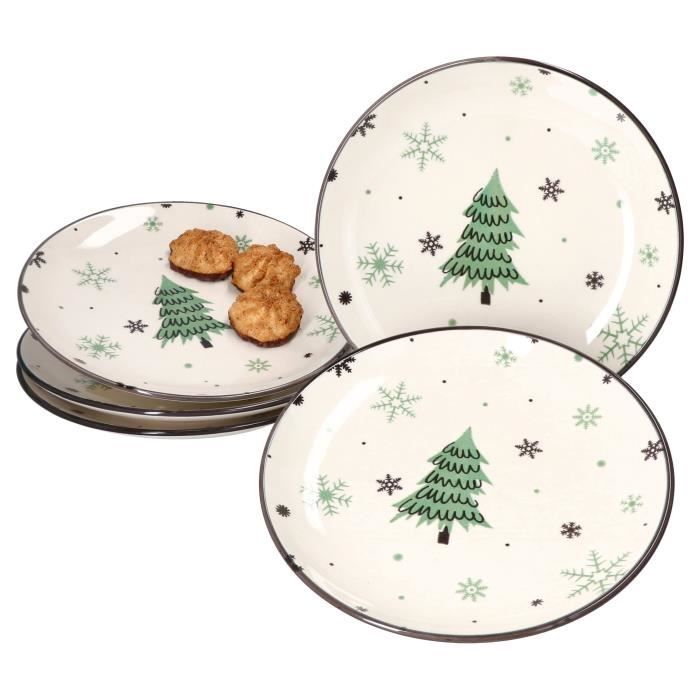 Lot de 50 assiettes ovales en carton de Noël jetables pour les vacances,  grands plats, sapin, Père Noël, plateaux, dessert, bonbons, biscuits,  dîner
