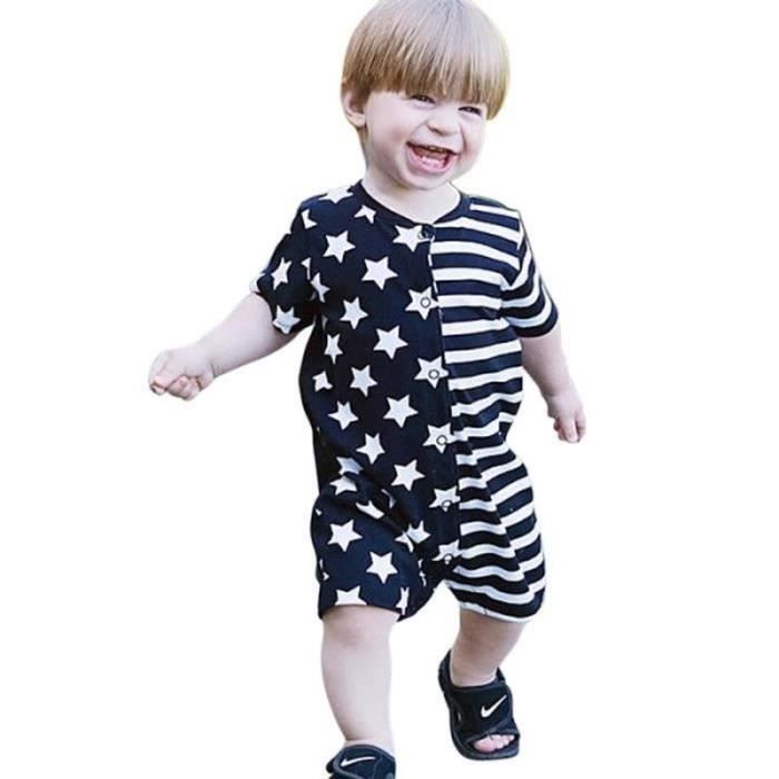 COMBINAISON - COMBIPANTALON - COMBISHORT NOIR 0-24 Mois Bébé Garçon Combinaison Courte En Jean