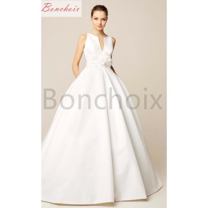 Robe De Mariée Mariage Femme à Jupe Princesse Longue Satin Maxi Tailles Grossesse