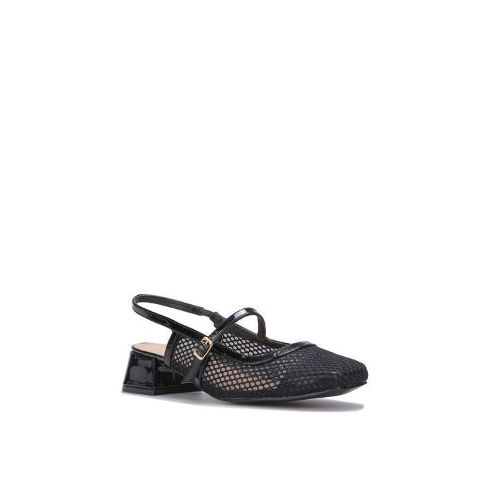La Modeuse Escarpins Slingback Bi-Matières Avec Empiècement Tissu - Bride Élastique Et Semelle Confort
