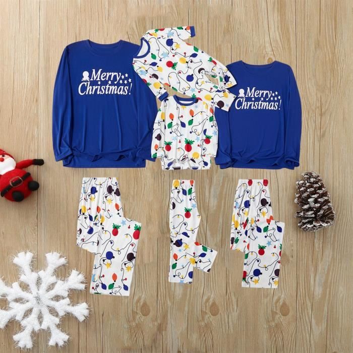 Ensemble Pull + Pantalon Noël 2025 à Carreaux - Pour Famille, Enfants - Tissu Doux, Coupe Ample - Tenue Fête De Noël