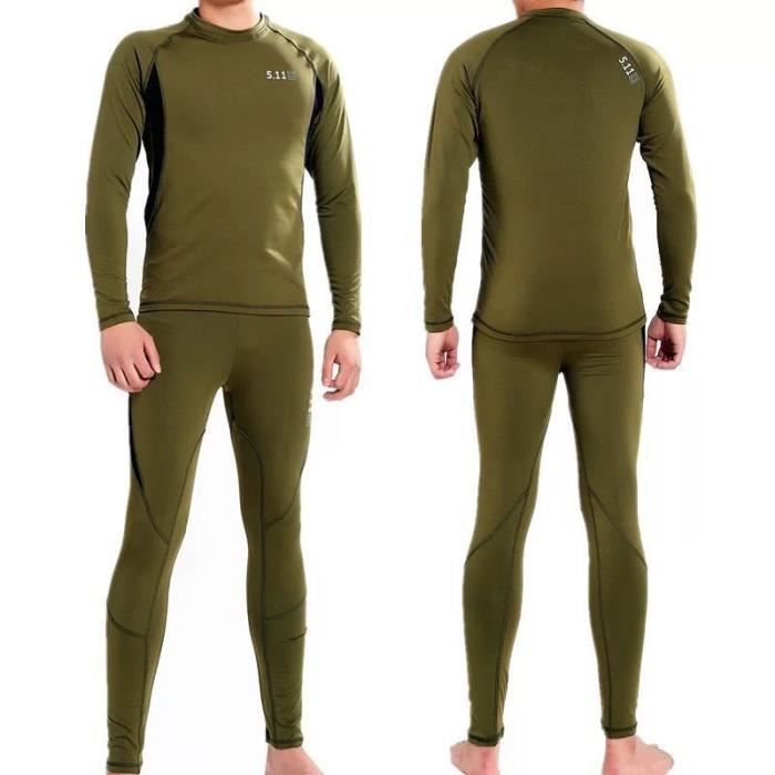 Acheter Camouflage vêtements d'hiver pour hommes ensemble de sous-vêtements thermiques de sport collants à peau compressée ensemble de sport thermique 3 pièces pour hommes