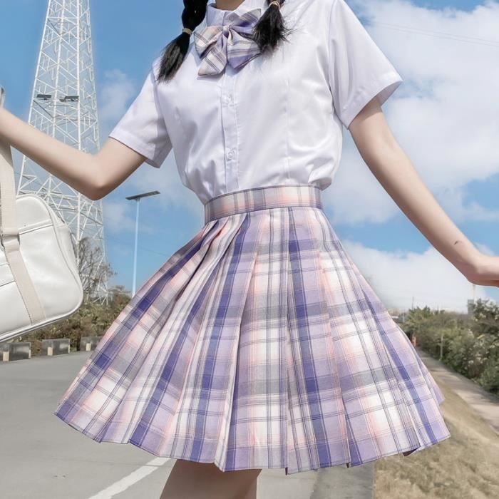 Jupe Plissée Pour Fille - Tissu Polyester Léger - Pour L'école, Quotidien, été - Taille Enfant 2-12 Ans - 12