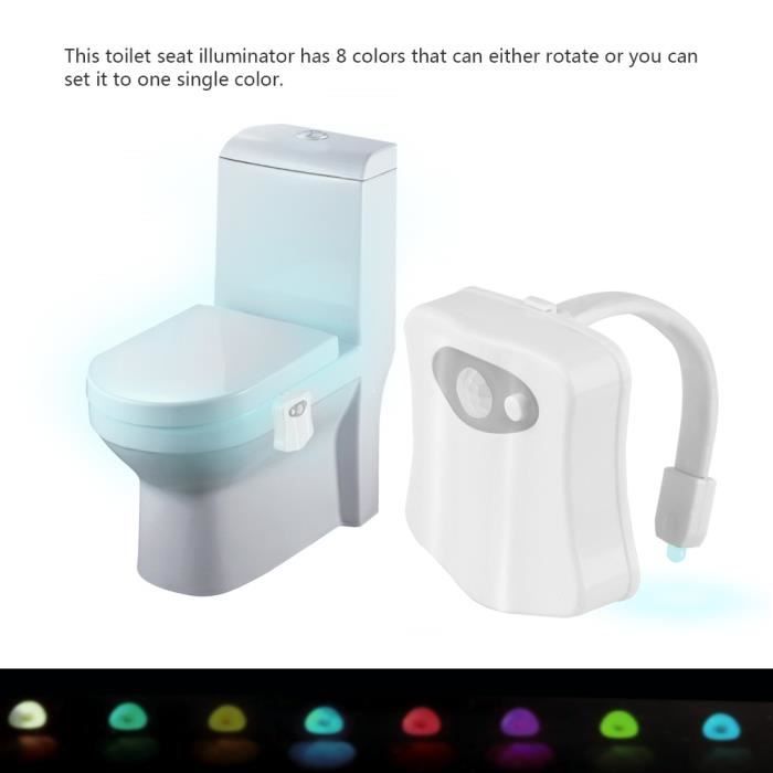 Lampe De Toilette Veilleuse Led Detecteur De Mouvement Eclairage Wc Salle De Bain Cuvette 8 Changements De Couleur Cdiscount Puericulture Eveil Bebe