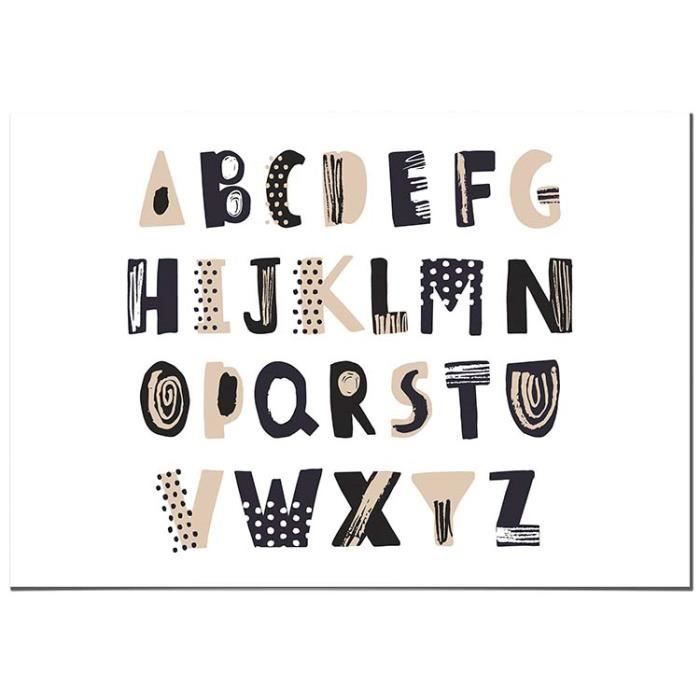 Panorama Tableau Pour Chambre D Enfants Alphabet 50x35cm Imprimee Sur Toile Grande Qualie Decoration Murale Chambre Enfant Cdiscount Maison