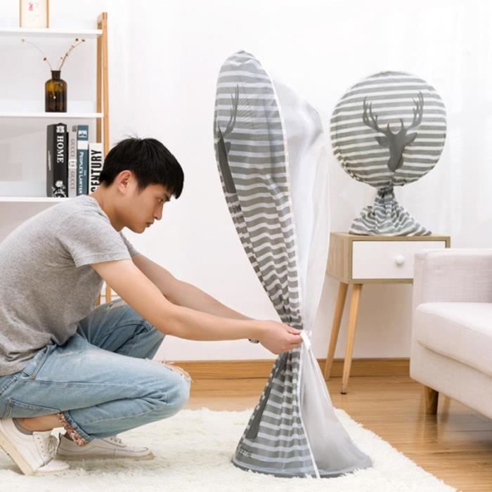 Housse De Protection Pour Ventilateur Sur Pied (tour) - Taille 100x25x25 Cm - Gris En Tissu