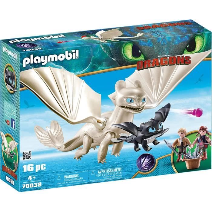 playmobil krokmou et harold avec bébé dragon 70037