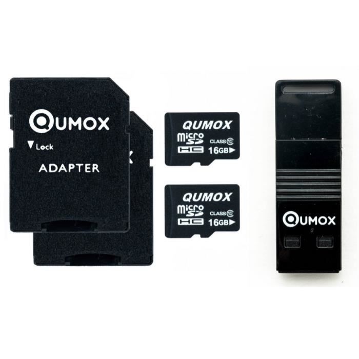 2x QUMOX 16 Go 16G 16GB micro SD classe 10 avec OTG USB lecteur ...
