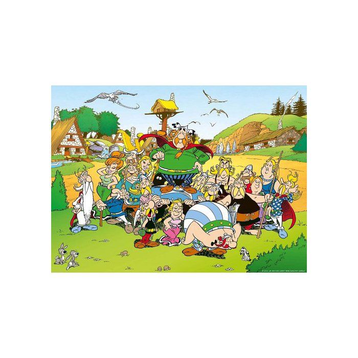 Puzzle enfant Le village Astérix - 500 Pieces - Collection BD Chien Idéfix Les Romains - Obélix - Cléopâtre - Druide