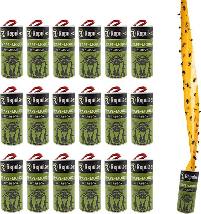 24 Pièges à Mouches Collants - Rubans Adhésifs Non Toxiques, Pour Mouches Des Fruits Et Insectes Volants, Intérieur/extérieur