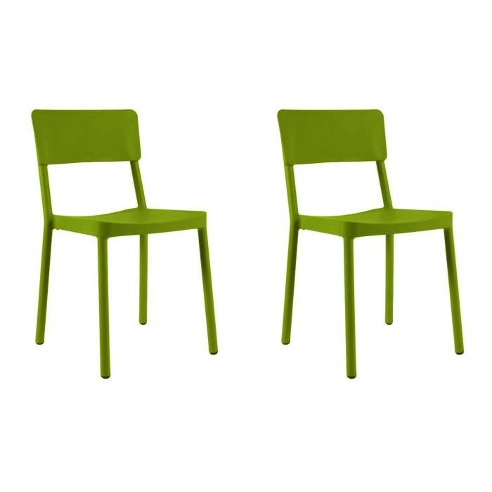 chaise de jardin resol lisboa - vert - empilable et résistante aux conditions climatiques