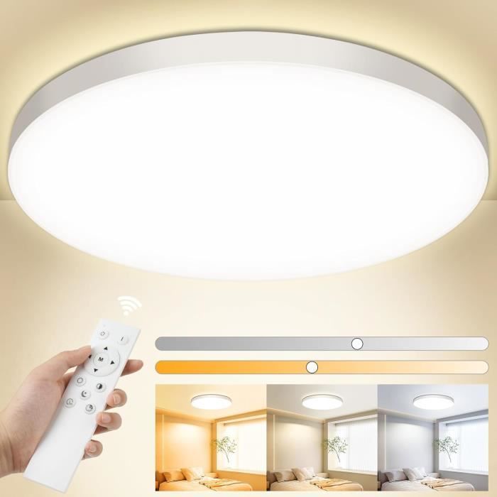 COMELY Plafonnier LED Dimmable Avec Télécommande 3000K-6500K, Luminaire
