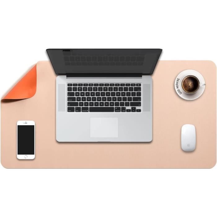 Tapis De Souris Blanc Sous-main Bureau Cuir PU 91x51cm