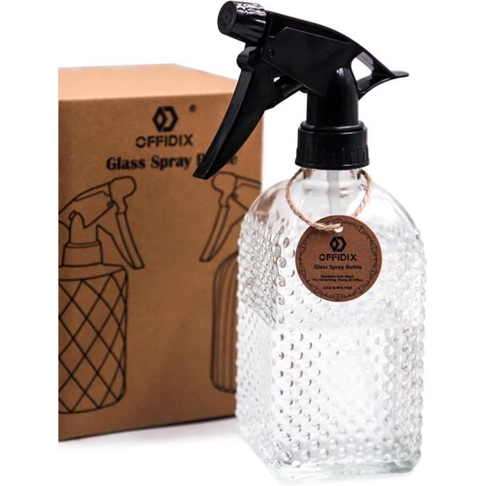 Flacon Pulvérisateur - YSTP - 500ml - Verre Transparent - Buse Réglable - Manchon Silicone