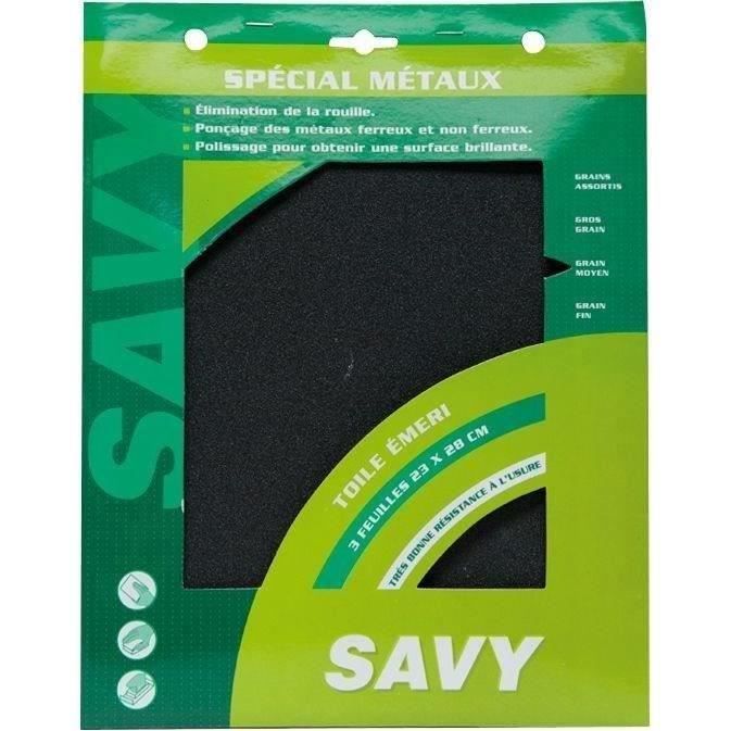 Toile émeri moyen SAVY - Lot de 3 - Ponçage