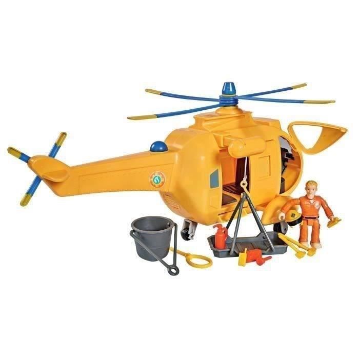 hélicoptère wallaby 2 - sam le pompier - transporte 6 figurines - fonctions sonores et lumineuses