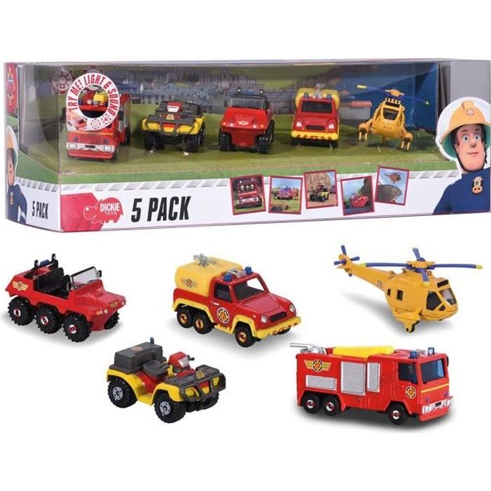 Coffret 5 véhicules Sam le Pompier - MAJORETTE - Giftpack 5 Pcs - Métal -  Echelle 1/64ème - Cdiscount Jeux - Jouets