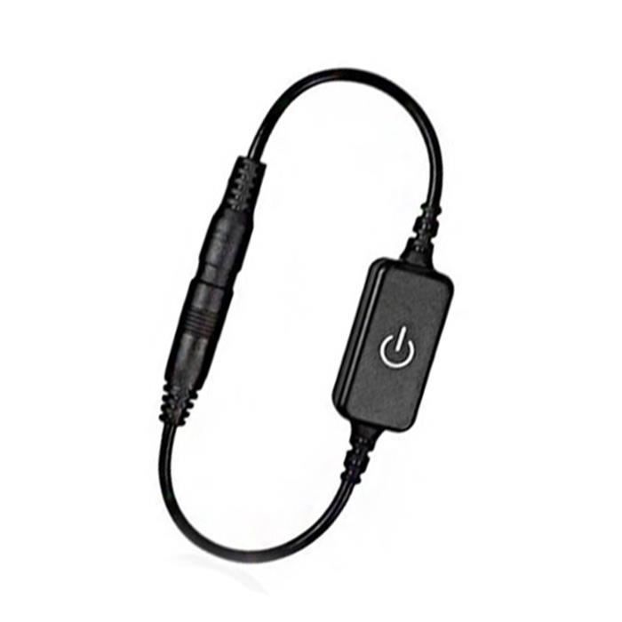 Interrupteur Tactile LED 12V/24V 4A Avec Câble DC Jack - Pour Bande LED, Spot, Commande ON/OFF Et Variateur
