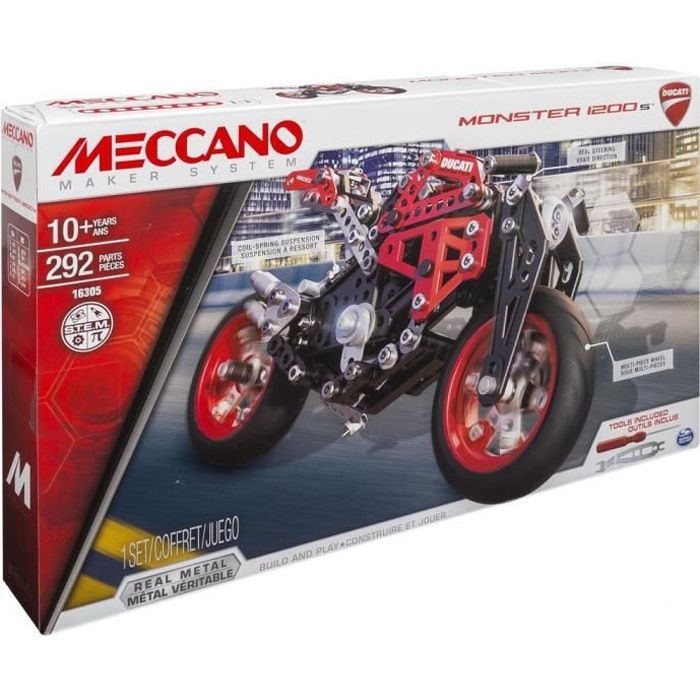 Meccano - Voiture et moto 5 modèles Meccano : King Jouet, Meccano