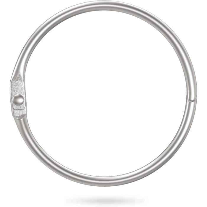 Lot De 12 Anneaux De Reliure 5cm - Acier Argenté - Pour Fiches, Cartes, Reçus - Organisation Bureau Et Maison - Uniclife