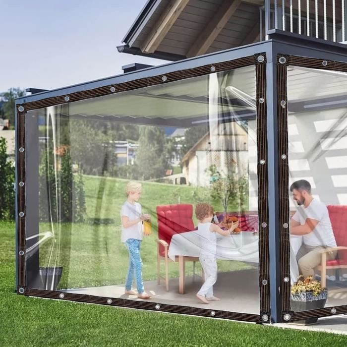 Bâche Transparente pour l'Extérieur 2x3 m - Toit de Serre pour Animaux de Compagnie - PVC Imperméable avec Œillets