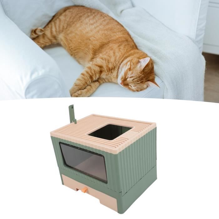 Protège-bac à Litière - Hauts Rebords Anti-éclaboussures - Pliable, Facile à Nettoyer - Pour Chats Petits Et Grands - Décoration Maison