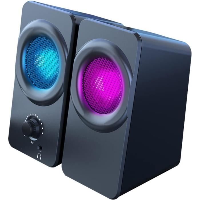 SPKPAL RGB Enceinte PC Gamer 2.1 avec Caisson de Basses, 21 W, LED RGB,  Telecommande sans Fil, Haut Parleur PC, Ordinateur Po - Cdiscount TV Son  Photo