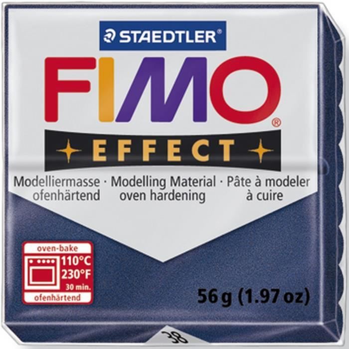 Pâte à modeler à cuire Fimo Effect STAEDTLER Bloc 56 g Bleu saphire Pour bijoux et