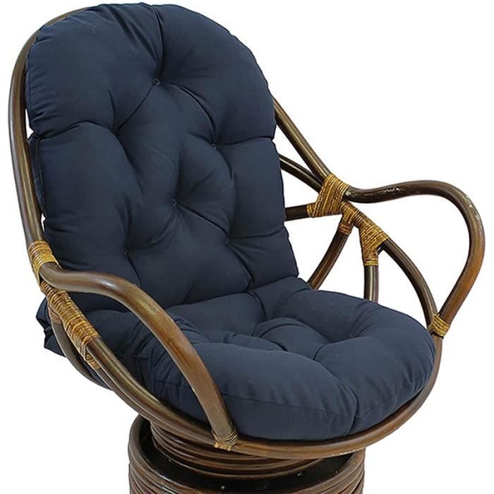 Coussin de rechange pour fauteuil à bascule pivotant,pour chaise inclinable en rotin,tapis de jardin(120x60cm, Cyan ，Sans chaise)