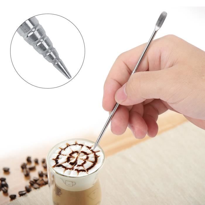 4 Pochoirs En Acier Inoxydable Pour Latte Art - Motifs Réutilisables, Faciles à Nettoyer, Pour Décorer Cappuccino Et Mousse De Lait