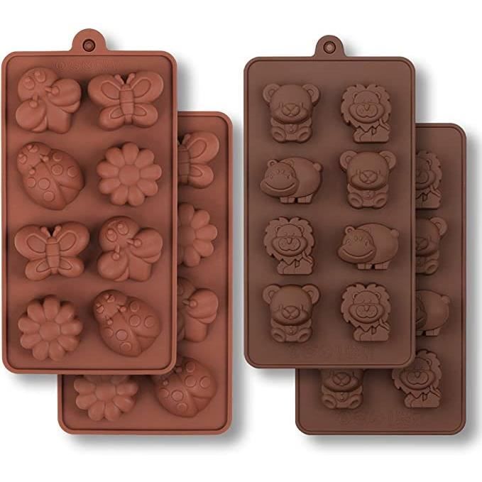 Lot De 4 Moules à Chocolat En Silicone Walfos - Qualité Alimentaire Antiadhésif - Réutilisable - Résistant à La Chaleur - 2