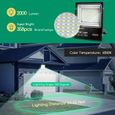 Aigostar - Projecteur solaire LED d’extérieur avec panneau solaire, 300W. Ultra-lumineux, 2000lm, 6500K. Télécommande, IP66, 30000h.-1