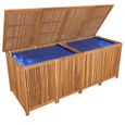 Coffre boîte meuble de jardin rangement 200 x 80 x 75 cm bois massif d acacia-1