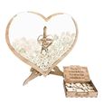 GOD12696-Livre d'or de mariage Registre d'invités alternatif avec cœurs en bois pour réception de mariage 80 coeurs-1