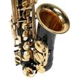 minifinker saxophone mi bémol Kit de Saxophone Alto E, Tube de pliage plat en laiton et électrophorèse à musique saxophone Noir-1