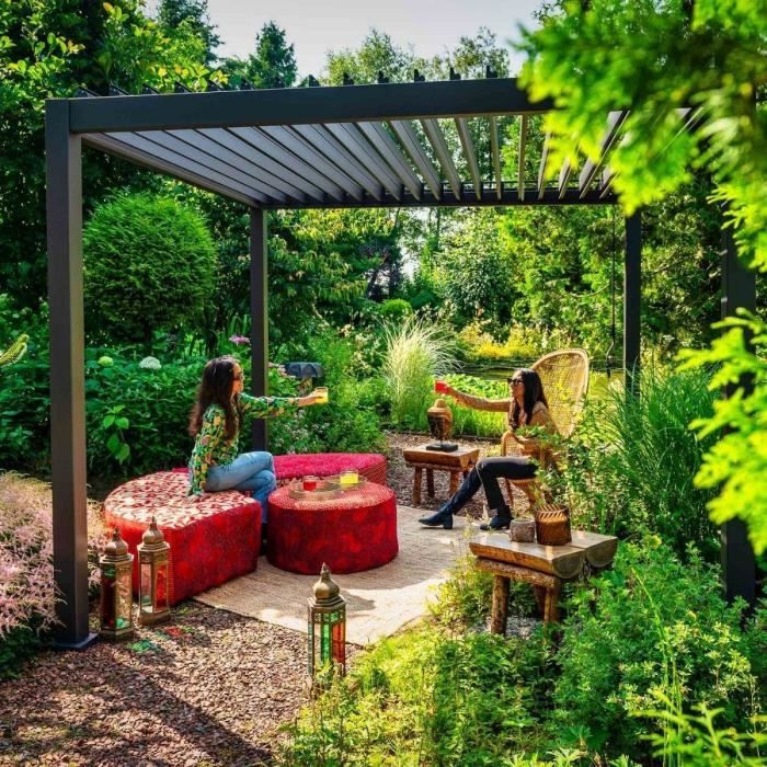 PERGOLA BIOCLIMATIQUE OMBREA 3,6X3,6 Autoportante - Anthracite