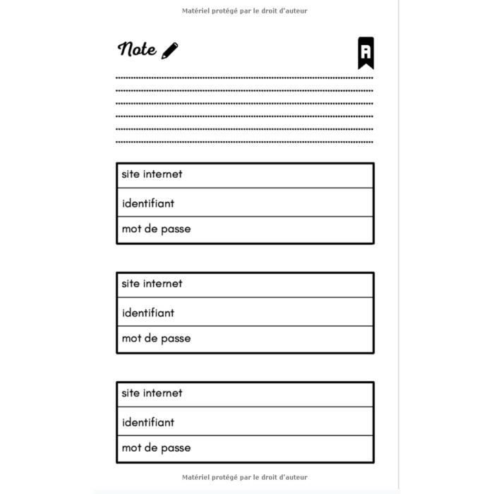 Carnet de mot de passe chat - 130 pages Format 13 x 20 cm