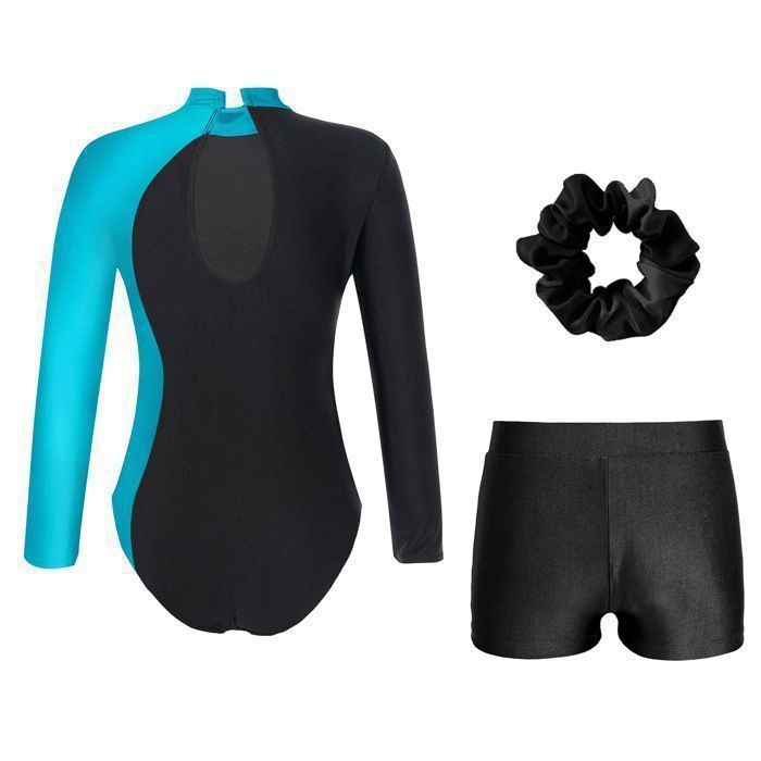 Justaucorps de gym Raphaella-01 - Manches Longues avec Cristaux