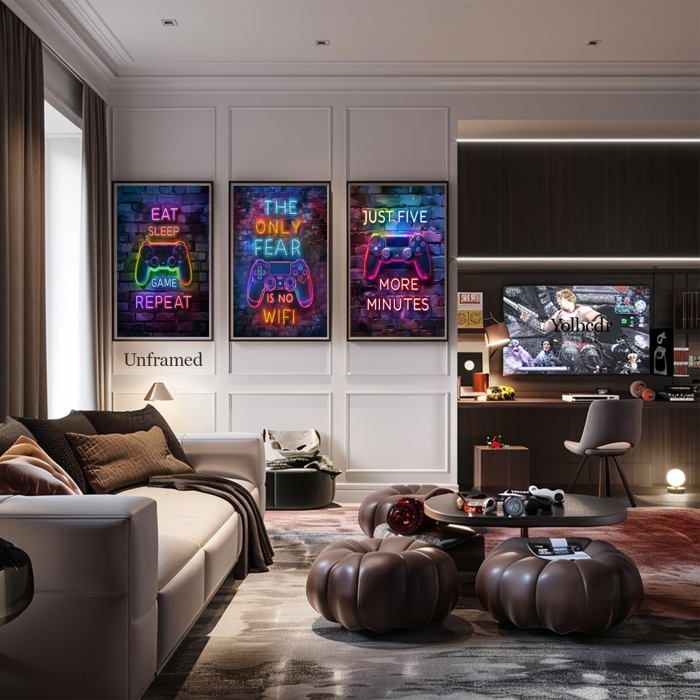 Décoration Murale Salle De Jeu Xbox - Panneau Néon Style Gamer, Accessoire Chambre Adolescent